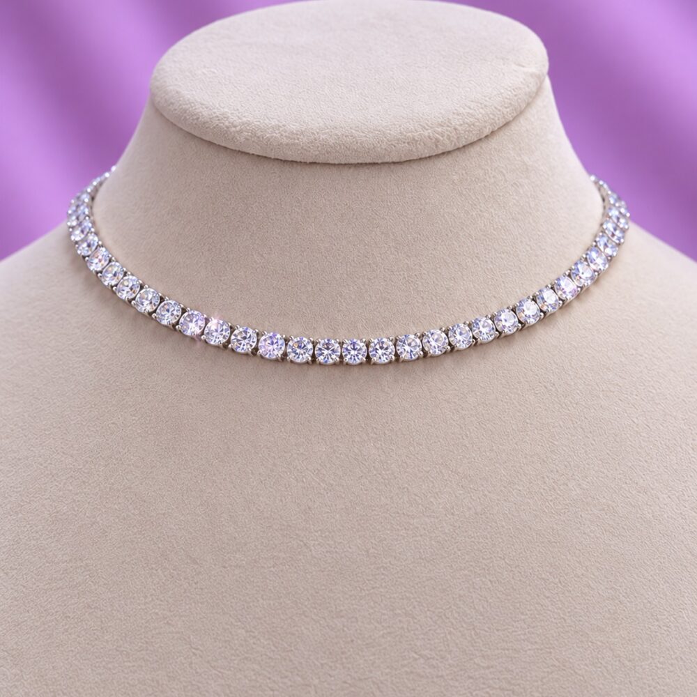 Éclat 925 Sterling Silver Tennis Necklace